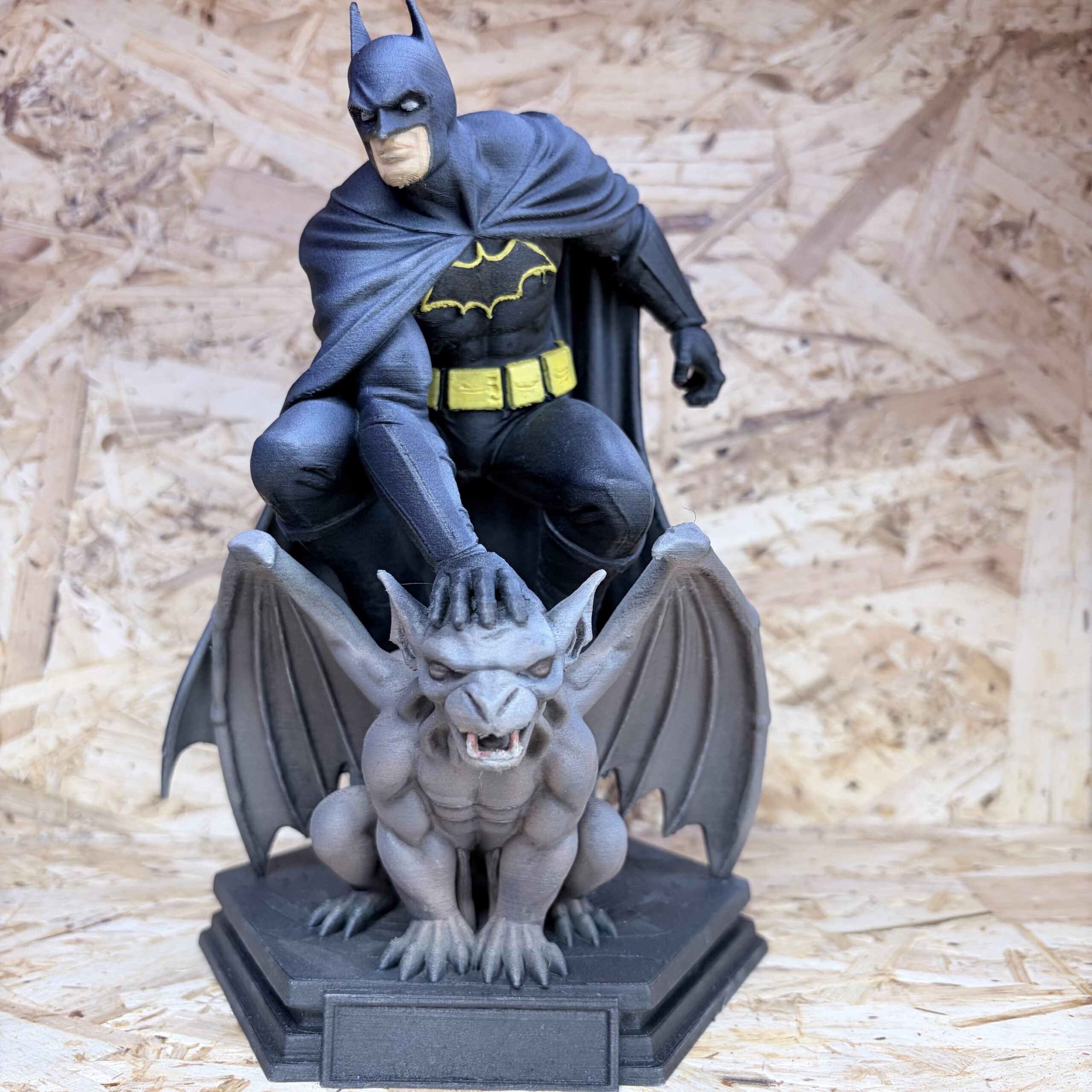 Dark knight gargoyle airbrushed statue