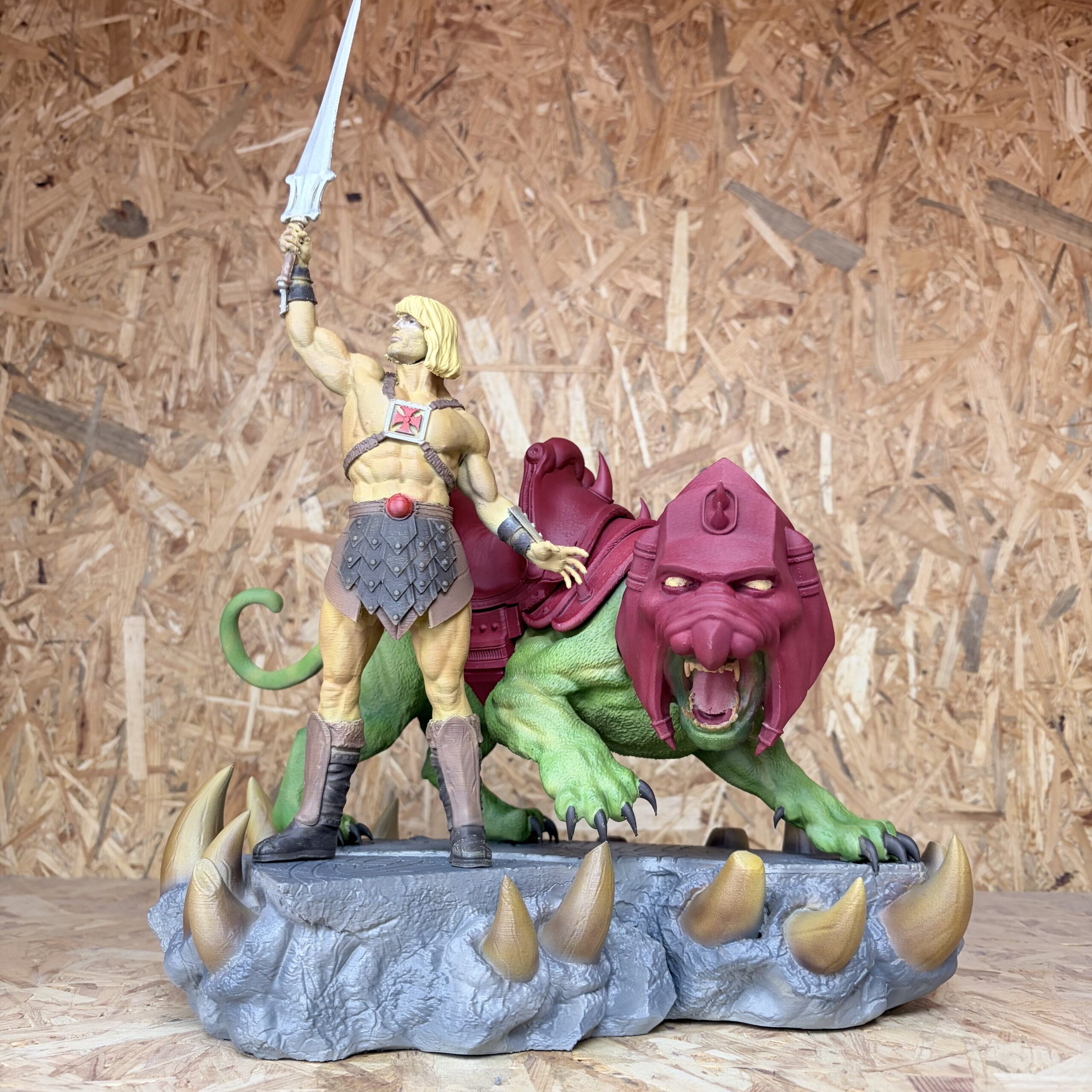Hero and battle cat diorama