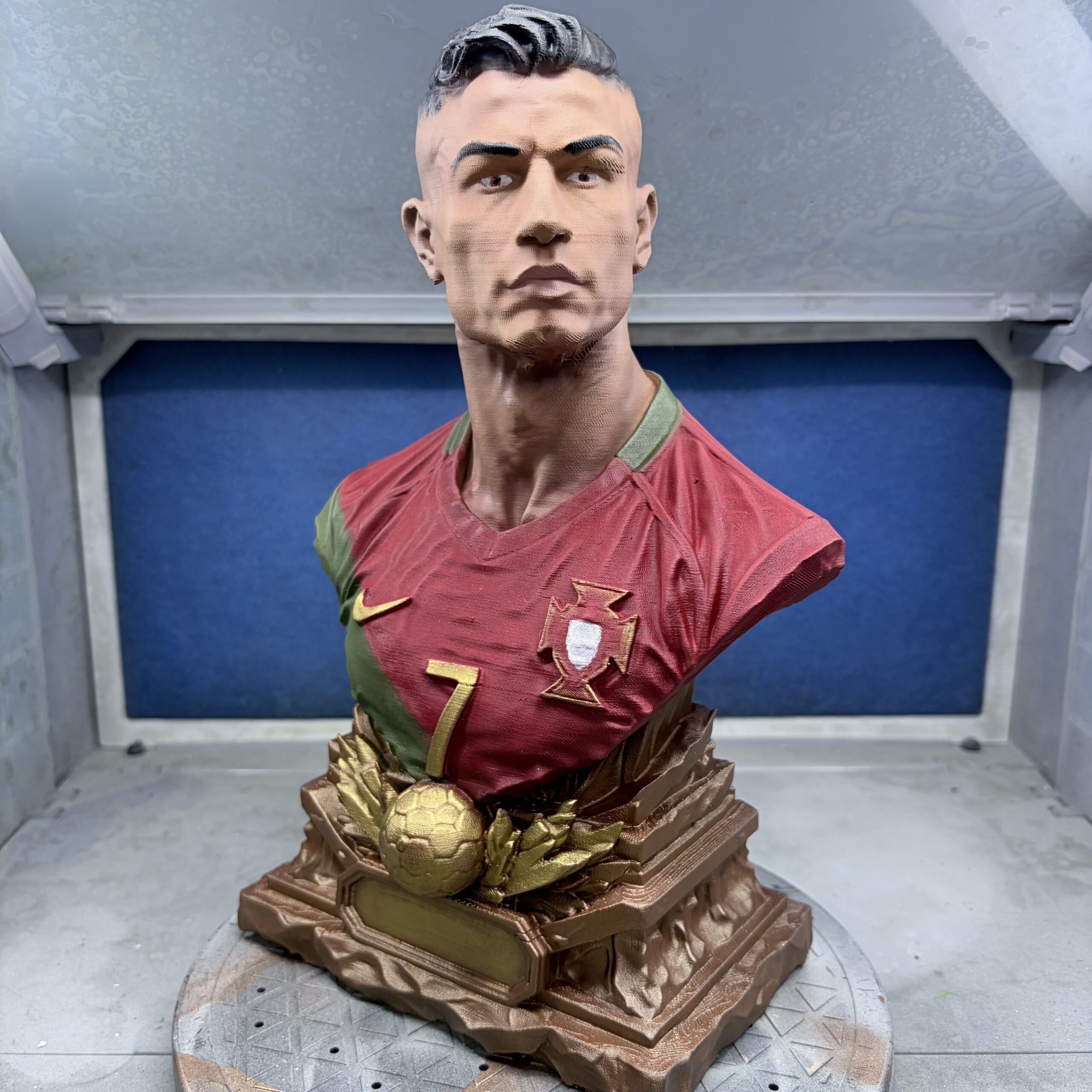 Football legend portrait bust