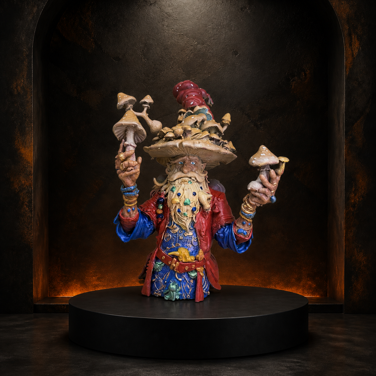 Mushroom Alchemist one-off collectible in the Burnt Toast workshop